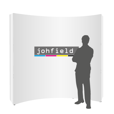 Textilfaltwand | 3 x 3 Felder gebogen | einseitig bedruckt